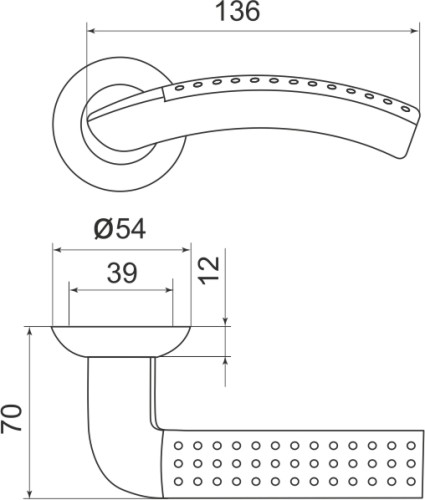 Ручка раздельная R.LD54.Libra26 (Libra LD26) AB/GP-7 бронза/золото
