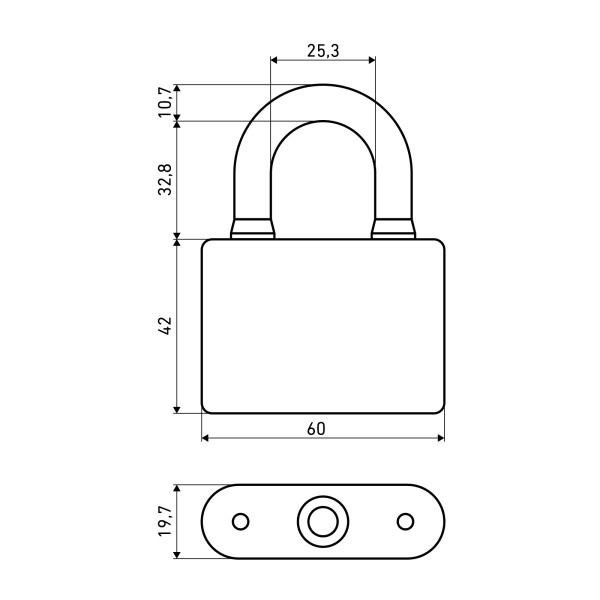 АЛЛЮР ВС2С-601Черный d10,7мм Замок навесной (48,6)