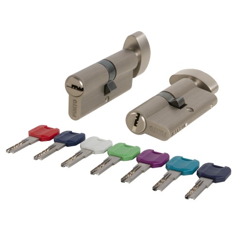 Цилиндровый механизм MaxPro7002Knob80mm(25+10+45) SN никель 7key с вертушкой