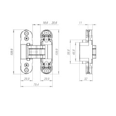 Петля скрытой установки U3D2000.TG WH белый