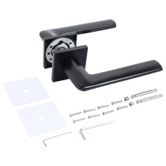 АЛЛЮР АРТ &quot;ТИНА&quot; BL+L7050S BL+BK-S2 BL (88150/S7050) матовый черный Комплект ручка и защ с фикс (20)