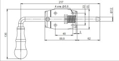 Засов Симеко гаражный ЗГ-210мм (П/А12 ф12мм) (40)