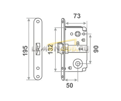 КОРПУС ЗАМКА M13-90 ММ ПОД ФИКСАТОР