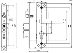 Д-град Зенит ЗВ4.009/17 хром м/о 55 мм 4кл. Замок врезной с/руч. (10)
