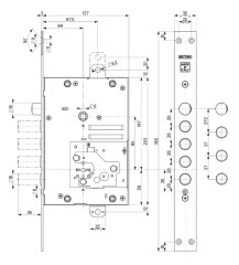 Замок врезной сувальдный с защёлкой 52.J535M-D MyKey (правый), ключ 60 мм, без накл.