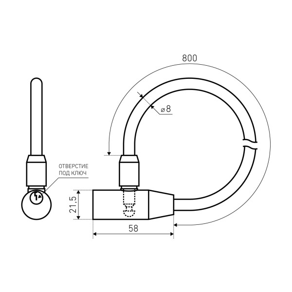 АЛЛЮР ВС-Т 8 (800 мм) Замок велосипедный тросовый (60,10)