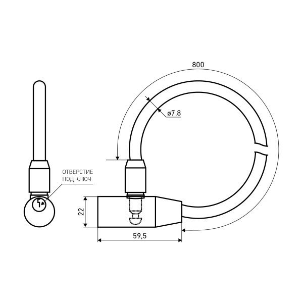 АЛЛЮР ВС-Т 8 (800 мм) Замок велосипедный тросовый (60,10)
