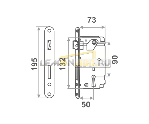 КОРПУС ЗАМКА 15-90 ММ ПОД КЛЮЧ
