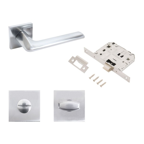 АЛЛЮР АРТ "ТИНА" SC+L7050S SC+BK-S2 SC (8890/S7050) матовый хром Комплект ручка и защ с фикс (20)