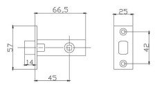 RENZ L 5-45 С хром блест. Защелка  (100,20)