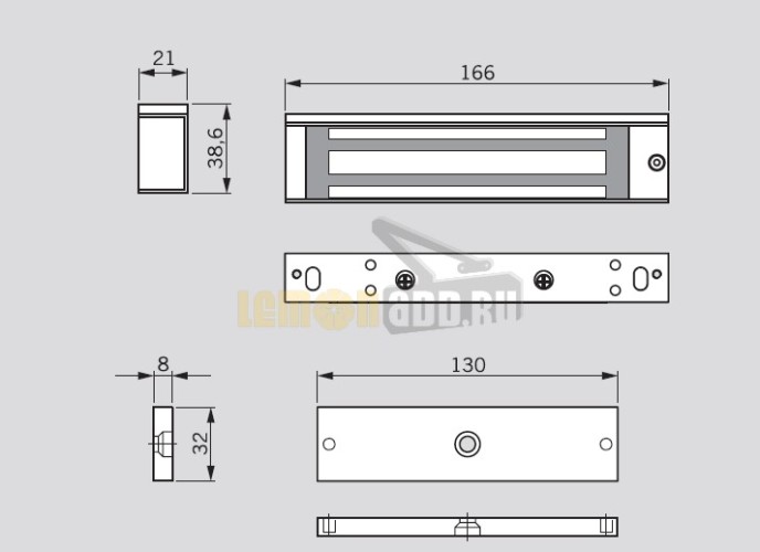 Электромагнитный замок dormakaba EMC 400 AH