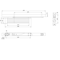 Доводчик дверной скрытой установки DCH2-03.29 Hold Open (40 - 65 кг) AL до 65 кг (алюминий)
