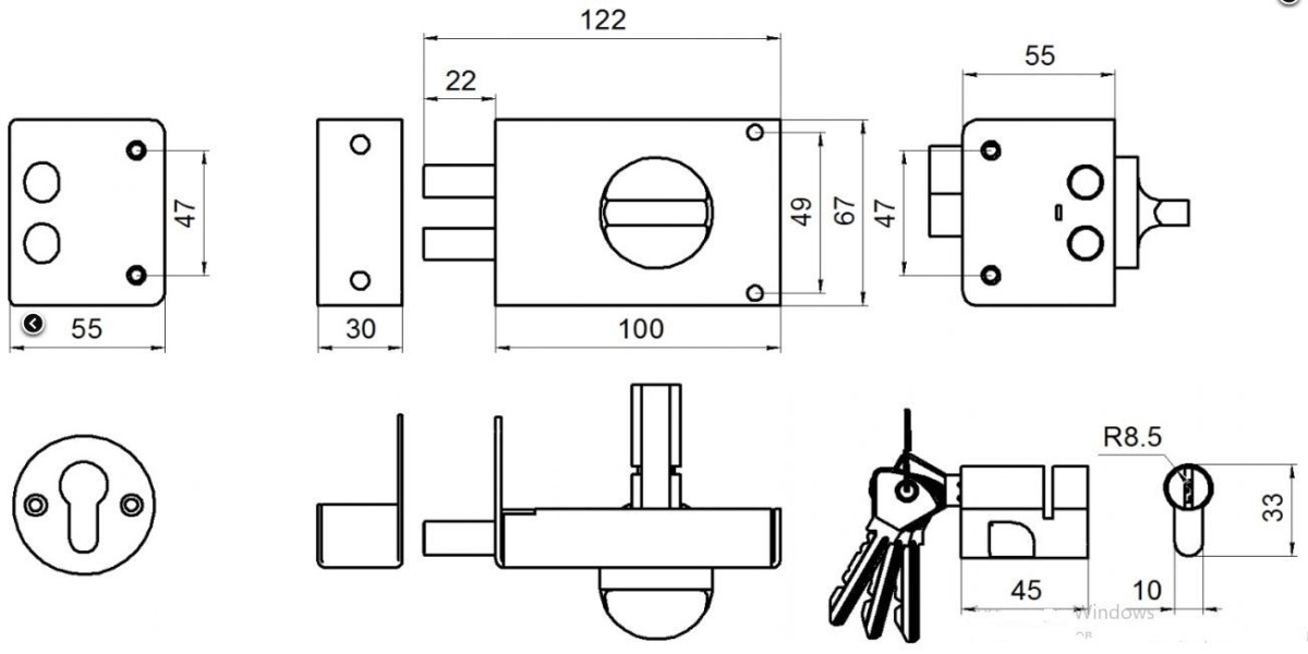Омега Д-град ЗН 1-2Р черный двухригельный Замок накладной (30)