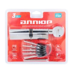 АЛЛЮР HD FG 110-5К CP[45Gх10х55](60x50G) хром перф.кл БЛИСТЕР Цилиндровый механизм (60,50,10)