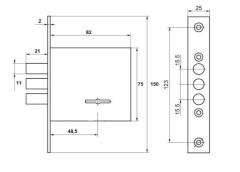 Д-град Зенит ЗВ 8-6.4 3 кл. Замок врезной б/руч (20)