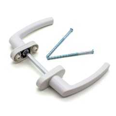 Ручка балконная белая симметричная (двухстор.) BHS-F 04 RAL 9016 Комплект ручек (40,2)