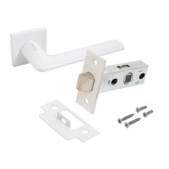 АЛЛЮР АРТ  &quot;ТИНА&quot; W+L45-8 W (88110/S45) матовый белый Комплект ручка и защелка (20)