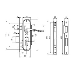 АЛЛЮР 127/1 CP хром Замок врезной с/руч  (12)