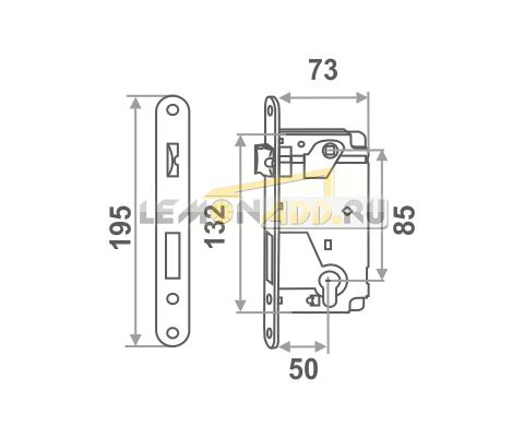 КОРПУС ЗАМКА 25-85 ММ ПОД ЦИЛИНДР