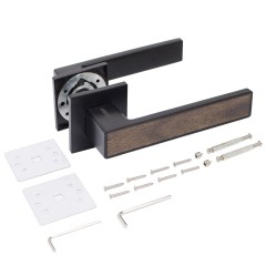 АЛЛЮР АРТ &quot;ЛАНА&quot; BL матовый черный/коричневое дерево (8615KOD) ЗАЩИТ.ПЛЕНКА Комплект ручек (20)