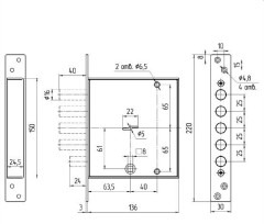 Балашиха ЗВ8 142.0.0 б/о 4ригеля d16 Замок врезной тяж (10)