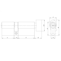 Цилиндровый механизм (AZ202/80) AZ2002Knob80 (40+10+30) CP хром с вертушкой