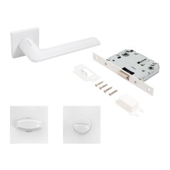 АЛЛЮР АРТ &quot;ТИНА&quot; W+L7050S W+BK-S2 W (88110/S7050) матовый белый Комплект ручка и защ с фикс (20)