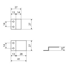 Крепление москитной сетки МЕТАЛЛ.( комплект из 2 шт верх+низ) (500) Упакованное