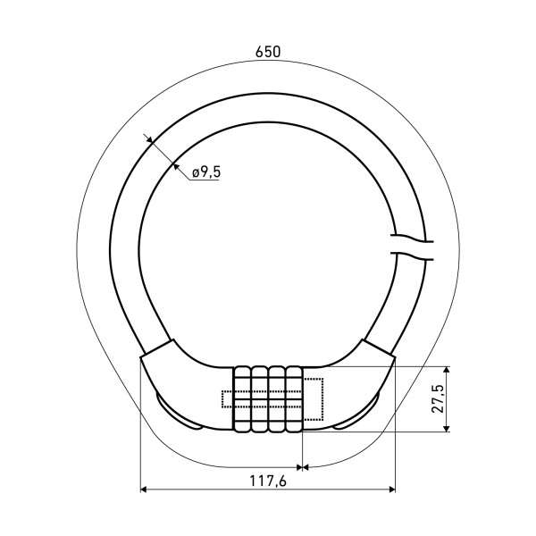 АВАНГАРД ВС-Т10К (650 мм) ТЕХНО ПИНК кодовый Замок велосипедный тросовый (60,10)