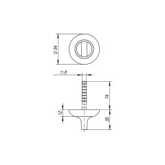 Ручка поворотная BKW8.R.AR54 (BKW8 AR) SN/CP-3 матовый никель/хром