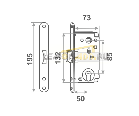 КОРПУС ЗАМКА M25-85 ММ ПОД ЦИЛИНДР