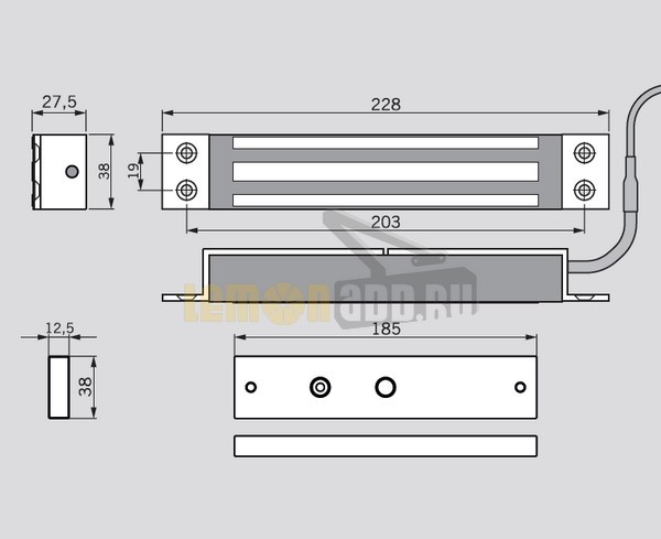 Электромагнитный замок dormakaba EMC 600 AM