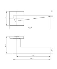 Ручка раздельная K.JS51.TRIO CP-8 хром