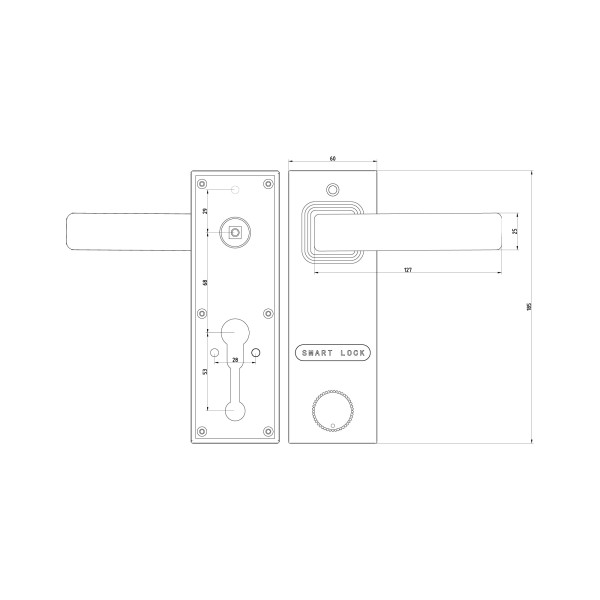 Электронный замок Sanyo D700 Usmart Go DM70 с WiFi, ручка скоба 1800 мм, черный