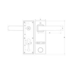Электронный замок Sanyo D700 Usmart Go DM70 с WiFi, ручка скоба 1800 мм, черный
