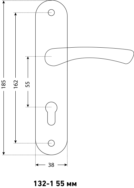 АЛЛЮР 132-1 55 мм CP хром Комплект ручек (12,20)