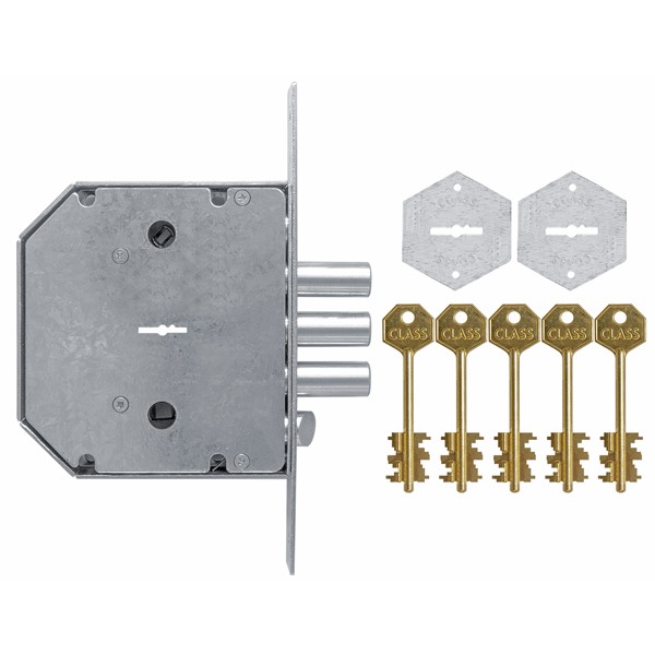 Замок врезной сувальдный с задвижкой и защёлкой GS-SМ 012 (правый), 5 кл.