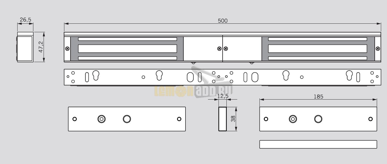 Электромагнитный замок dormakaba EMC 600-2 ALH