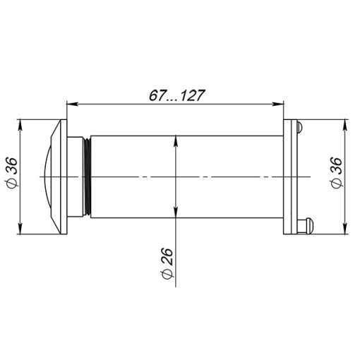 VIEWER 5 DVZ 70x125/25 (оптика пластик, угол обзора 200) CP Хром