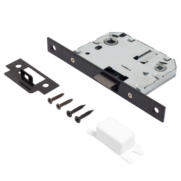 АЛЛЮР АРТ "РИНГО" BL+L7050S BL+BK-S2 BL (83150/S7050) матовый черный Комплект ручка и защ с фикс (20