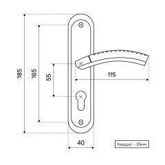АЛЛЮР 132-1 55 мм GP латунь Комплект ручек (12,20)