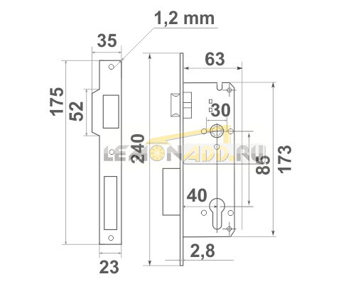 КОРПУС ЗАМКА МОДЕЛЬ КЗВ-102
