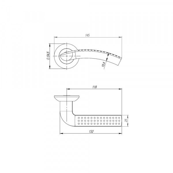 Ручка раздельная R.TL54.LOGICA (LOGICA TL) 130mm SN/CP-3 матовый никель/хром