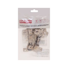 StahlBuro D26 Clip-on 2 шт., хром. Мини петля мебельная полунакладная с доводчиком (100) (50)