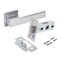 АЛЛЮР АРТ  &quot;РИНГО&quot; SC+L45-8 SC (8390/S45) матовый хром Комплект ручка и защелка (20)