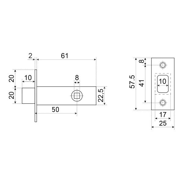 АЛЛЮР АРТ L50-8M AC ст.медь магнитная б/ручек Защёлка (100)