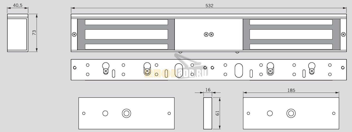 Электромагнитный замок dormakaba EMC 1200-2 ALH