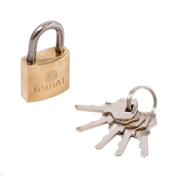 БУЛАТ ВС 1125 латунный 5кл. d=4,5мм Замок навесной (72,12)