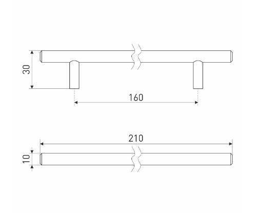 Soller ручка мебельная 8926-160 хром d-10 мм Ручка-скоба (150,25)
