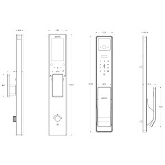 Электронный замок Sanyo D200 Tuya DM70 с WiFi, с видеодомофоном, черный